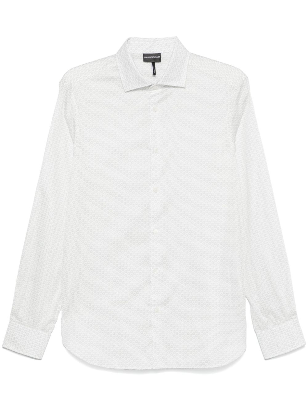 Emporio Armani all-over logo print cotton shirt - White von Emporio Armani