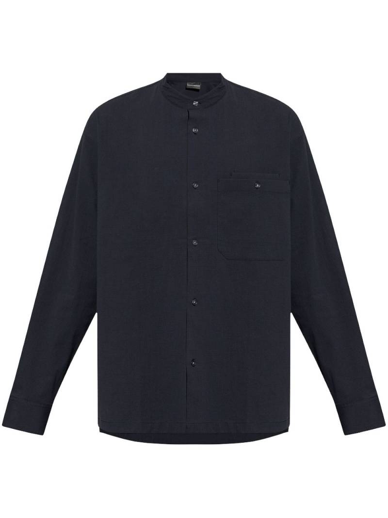 Emporio Armani band-collar shirt - Blue von Emporio Armani