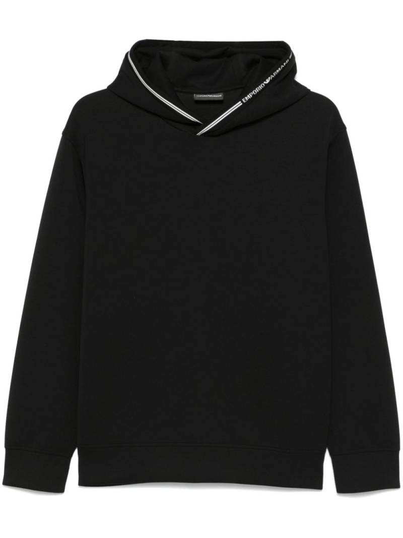 Emporio Armani bonded-jersey hoodie - Black von Emporio Armani