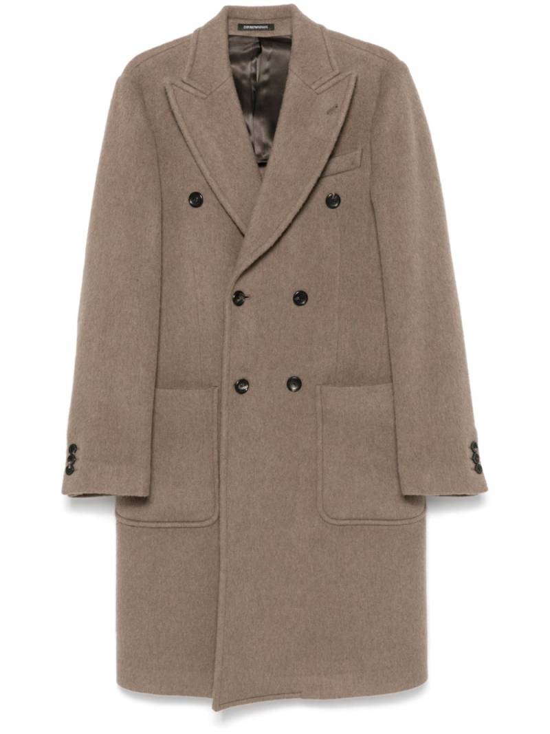 Emporio Armani brushed coat - Brown von Emporio Armani