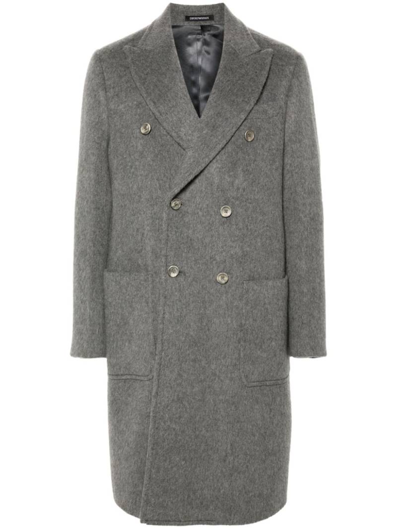 Emporio Armani brushed coat - Grey von Emporio Armani