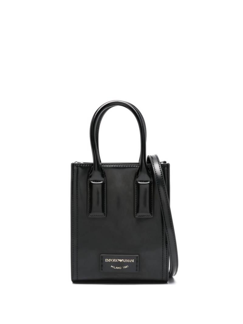 Emporio Armani brushed-finish mini bag - Black von Emporio Armani