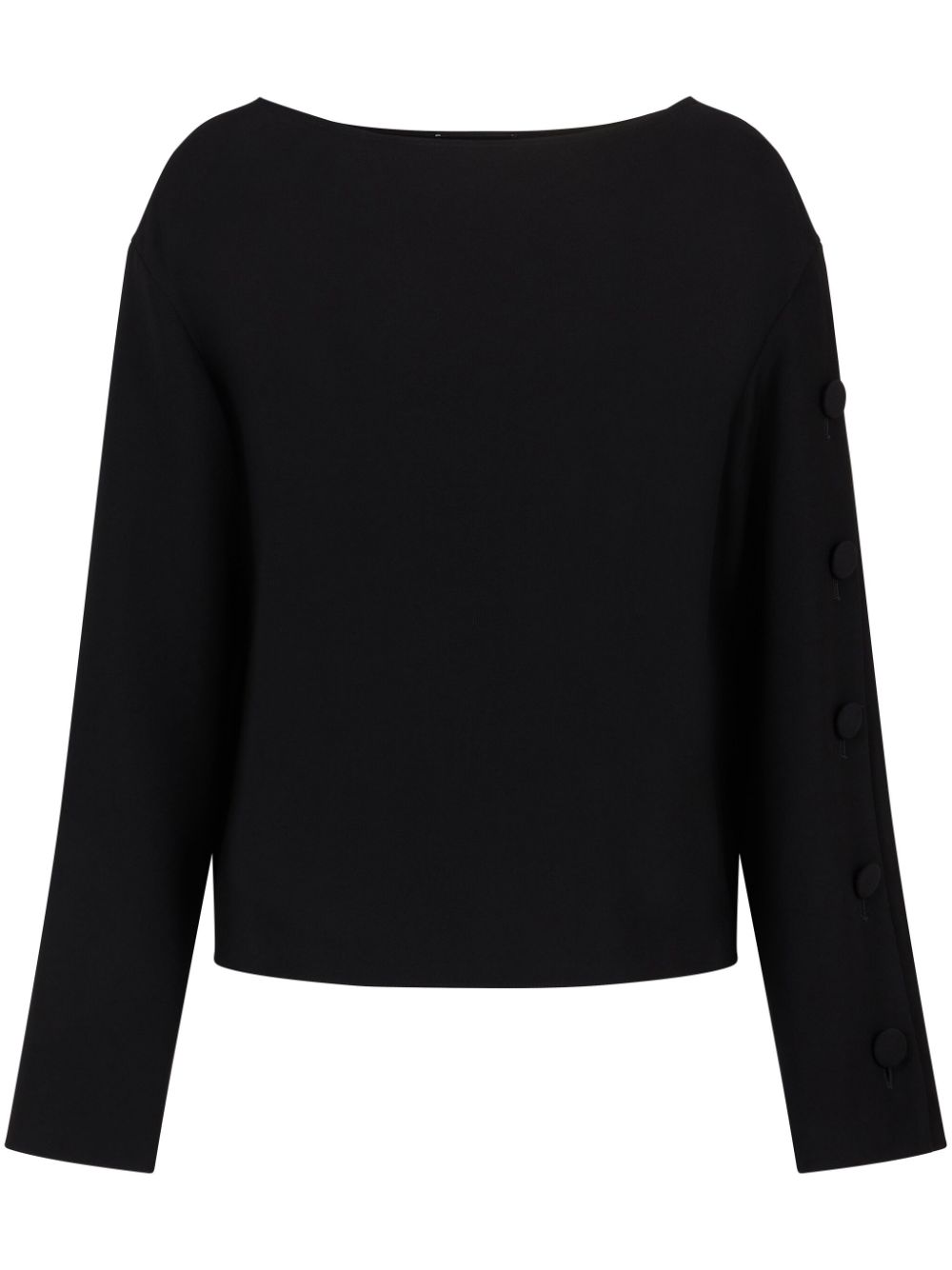 Emporio Armani button-embellished long-sleeve blouse - Black von Emporio Armani