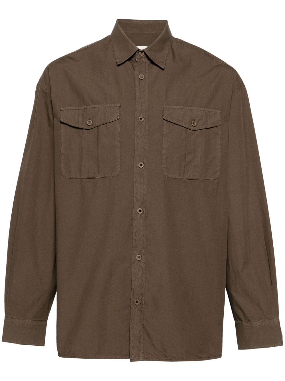 Emporio Armani classic-collar organic cotton shirt - Brown von Emporio Armani