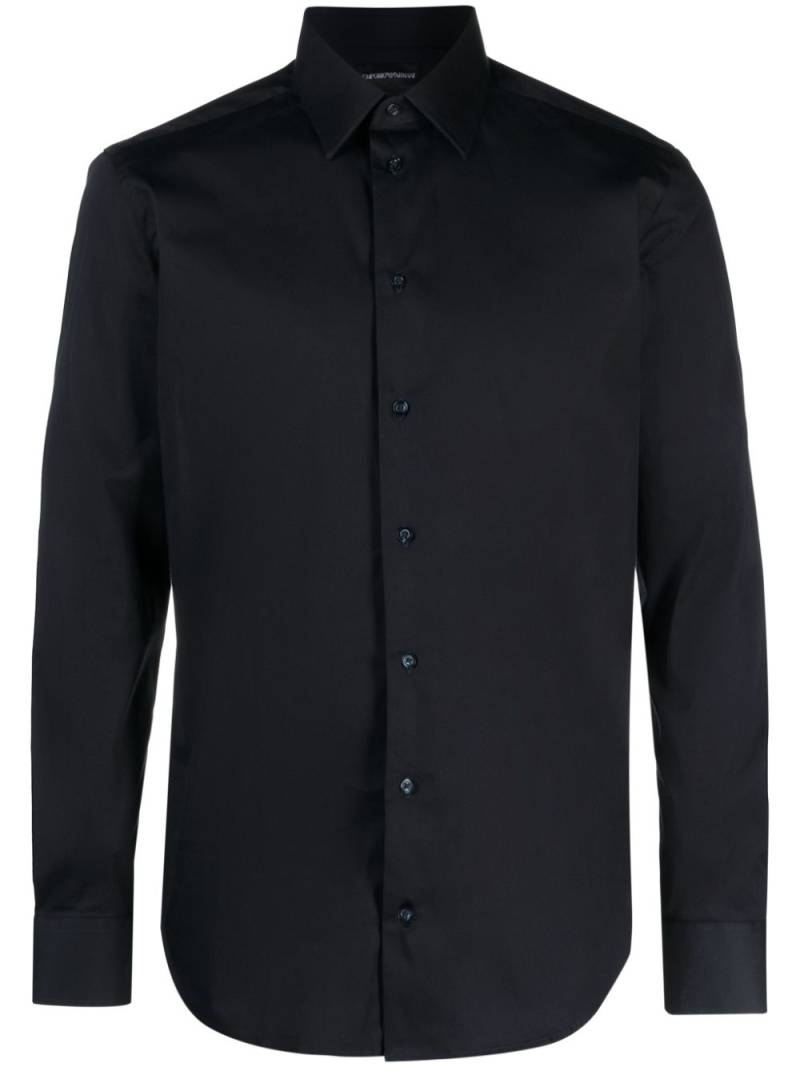 Emporio Armani classic-collar twill-weave shirt - Blue von Emporio Armani