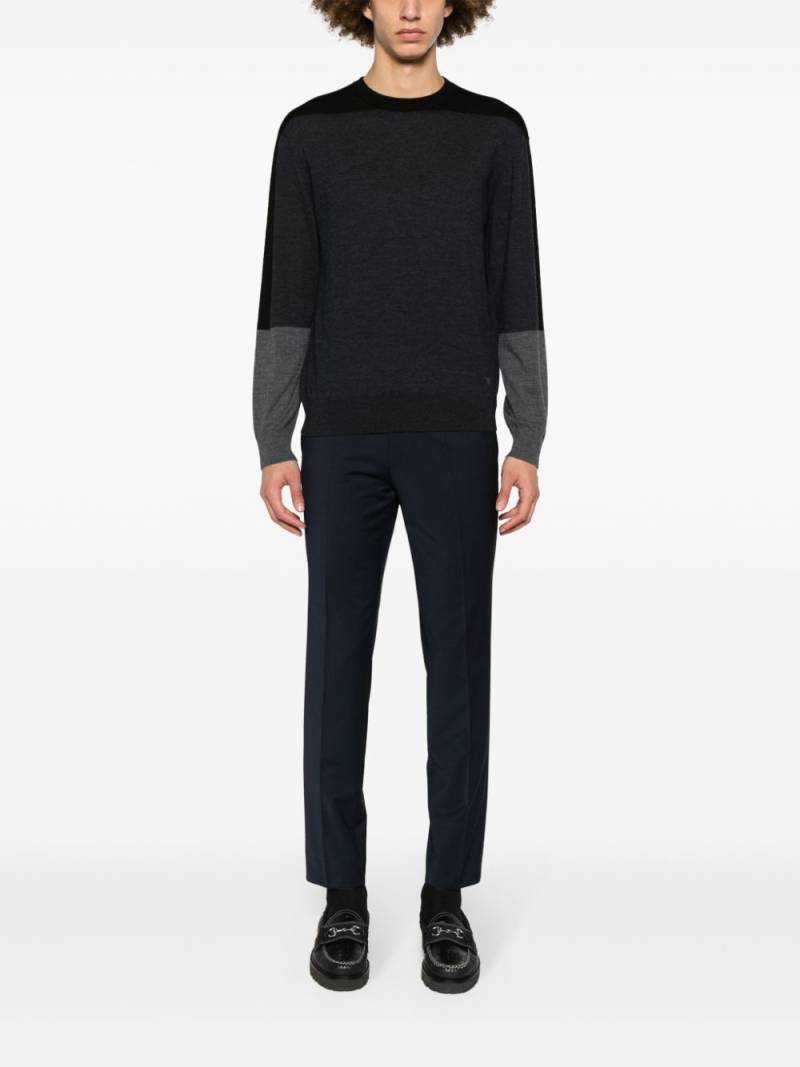 Emporio Armani colour-block crew-neck jumper - Black von Emporio Armani