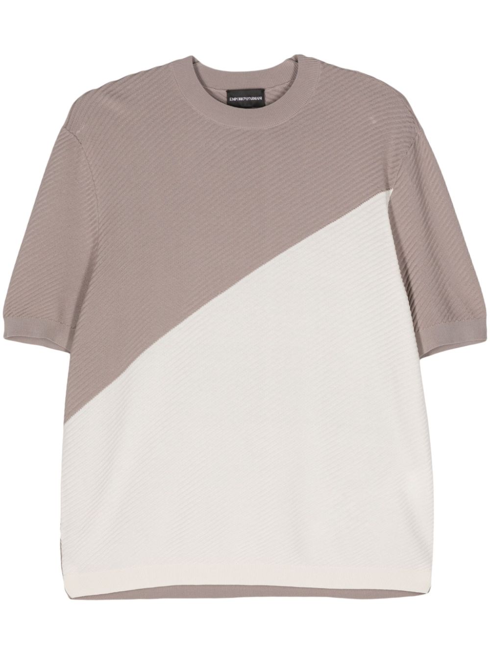 Emporio Armani colour-block knitted T-shirt - Neutrals von Emporio Armani