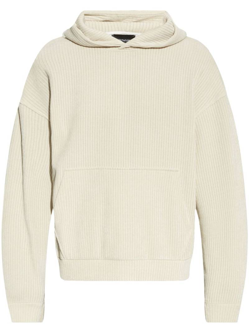 Emporio Armani corduroy hoodie - Neutrals von Emporio Armani