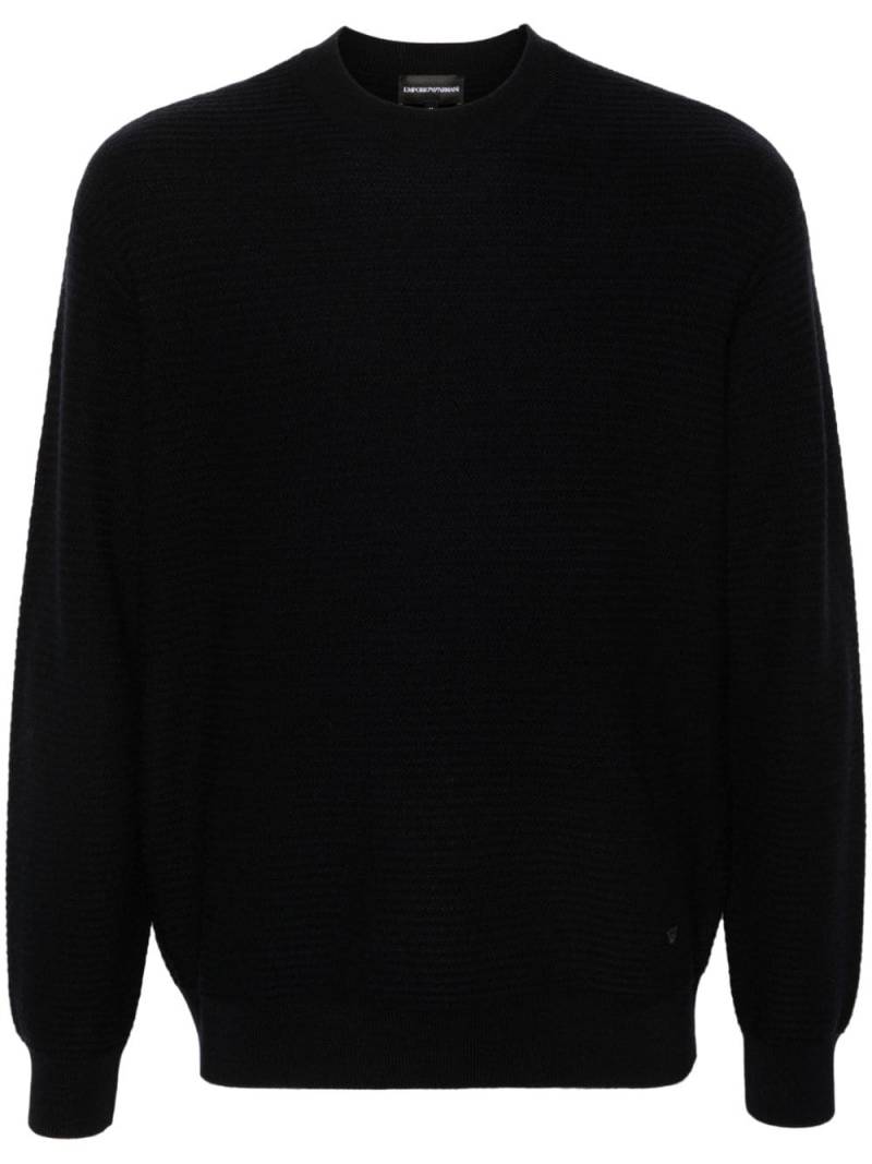 Emporio Armani crew-neck virgin wool jumper - Blue von Emporio Armani