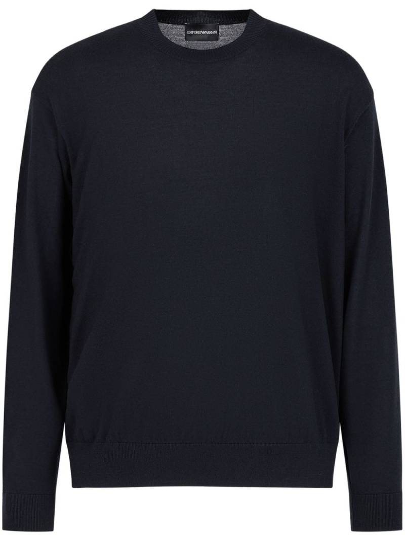 Emporio Armani crew-neck wool jumper - Black von Emporio Armani