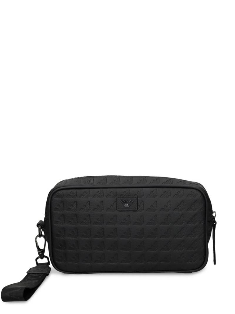 Emporio Armani debossed-logo clutch bag - Black von Emporio Armani