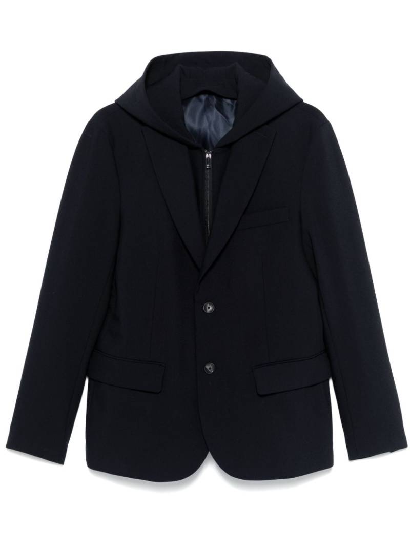 Emporio Armani detachable-panel hooded blazer - Blue von Emporio Armani