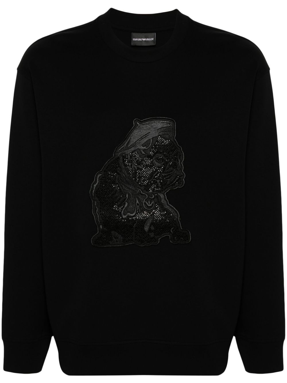 Emporio Armani dog-patch jersey sweatshirt - Black von Emporio Armani