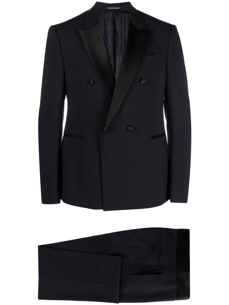 Emporio Armani double-breasted dinner suit - Blue von Emporio Armani