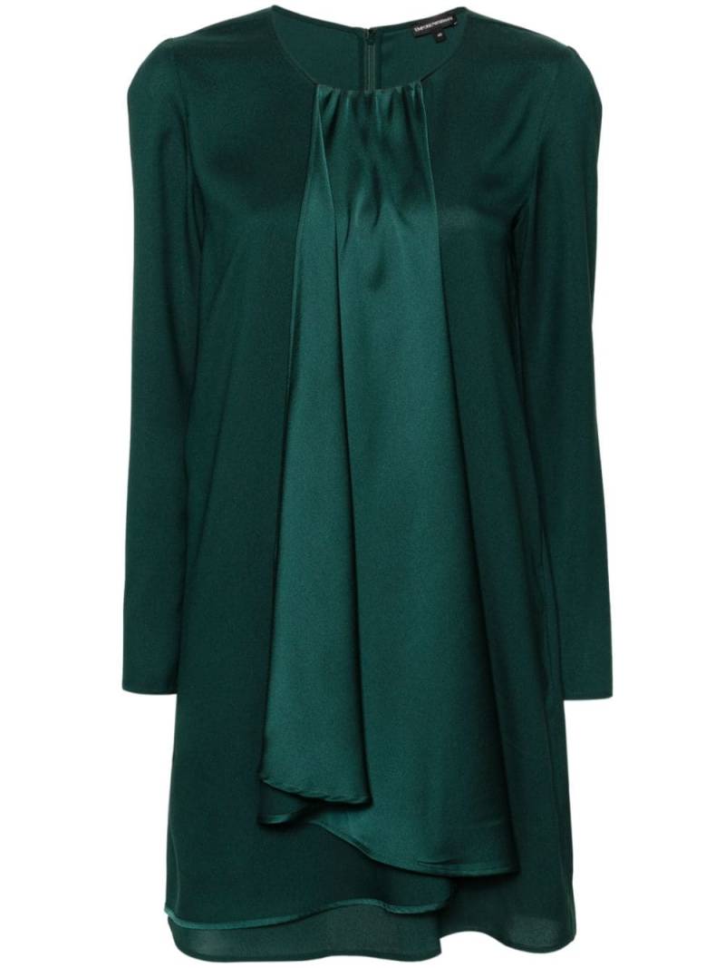 Emporio Armani draped-panel long-sleeve dress - Green von Emporio Armani