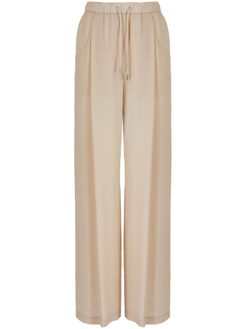 Emporio Armani drawstring-detailed straight-leg trousers - Neutrals von Emporio Armani