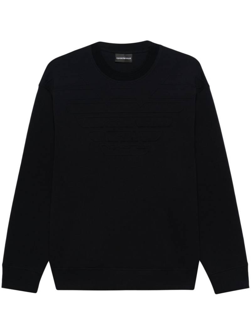 Emporio Armani eagle-embossed sweatshirt - Blue von Emporio Armani