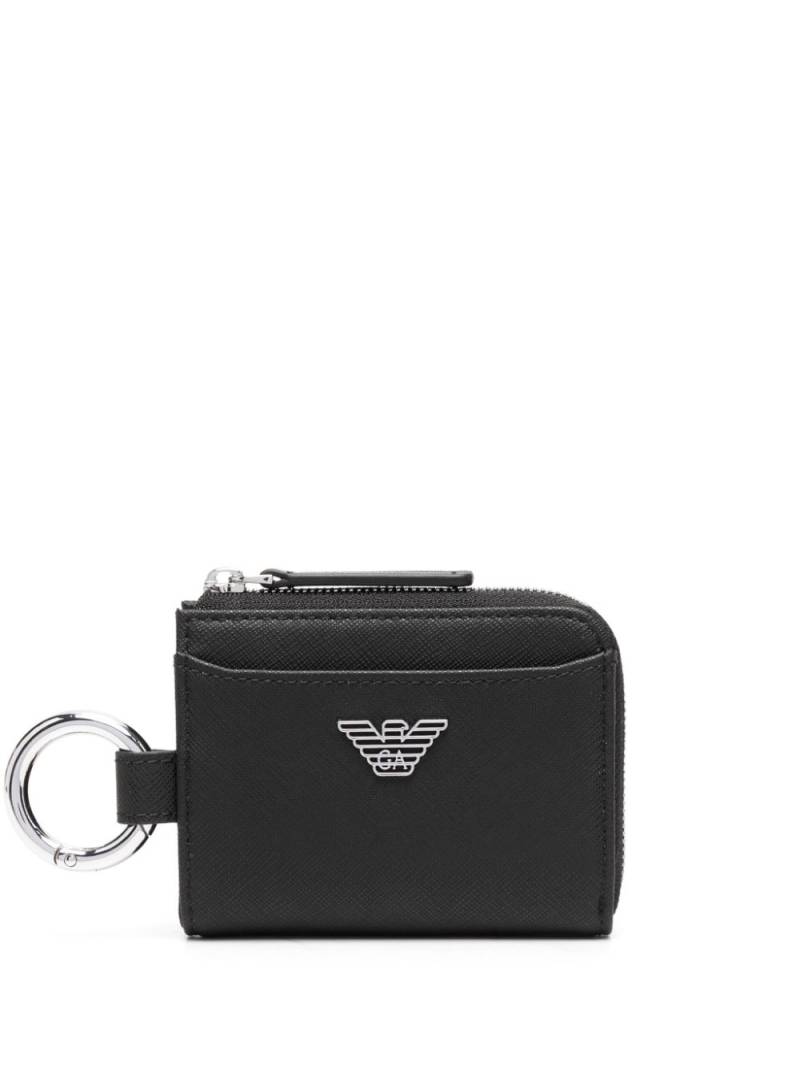 Emporio Armani eagle-plaque zipped wallet - Black von Emporio Armani