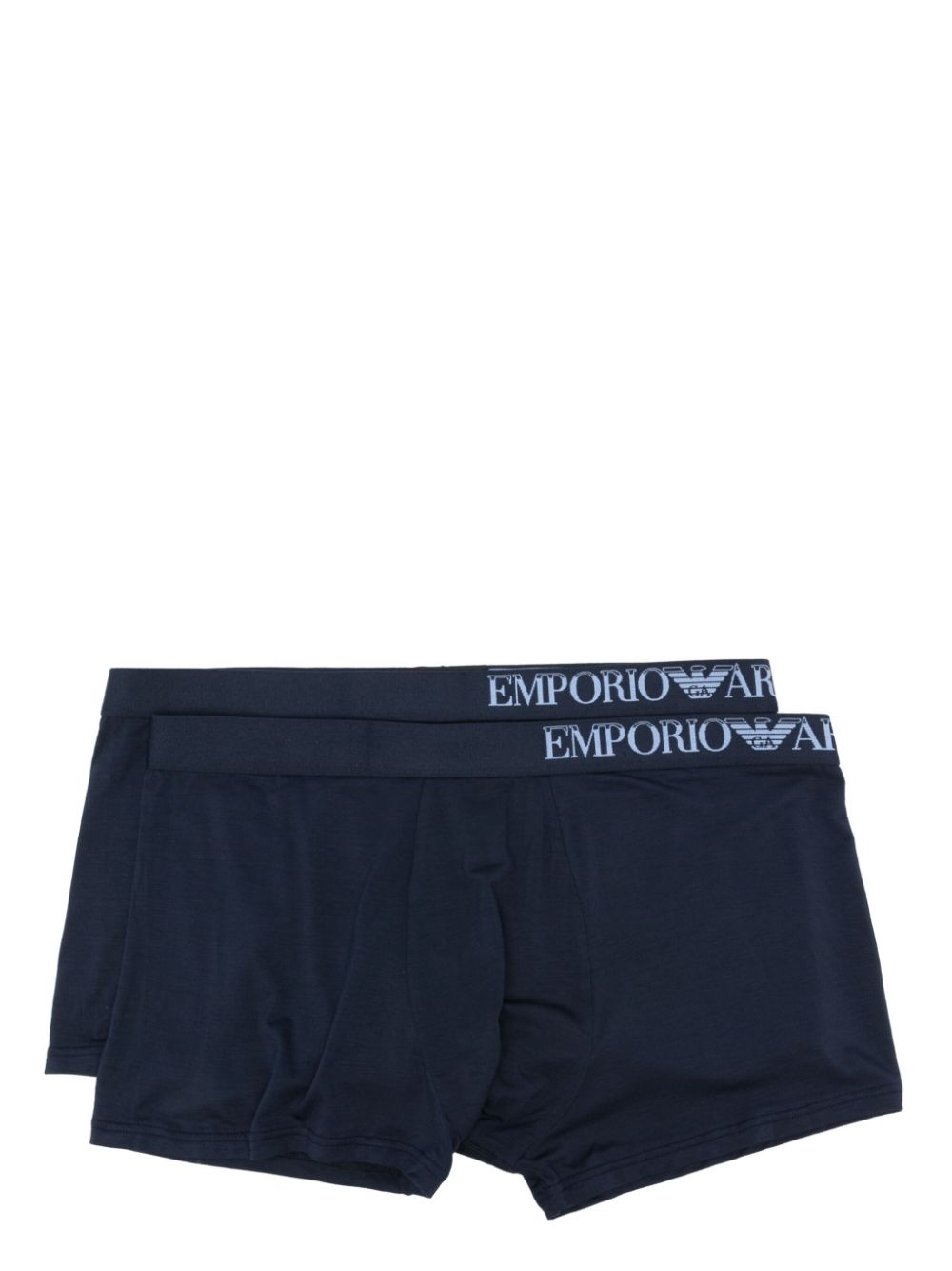 Emporio Armani elasticated logo-waistband briefs (set of two) - Blue von Emporio Armani