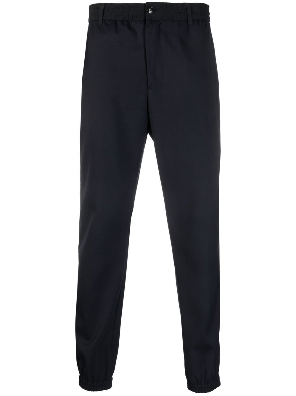 Emporio Armani elasticated-waistband tapered trousers - Blue von Emporio Armani