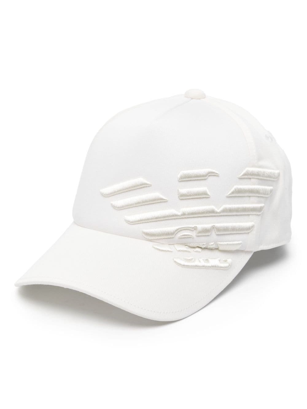 Emporio Armani embossed-logo cotton baseball cap - White von Emporio Armani