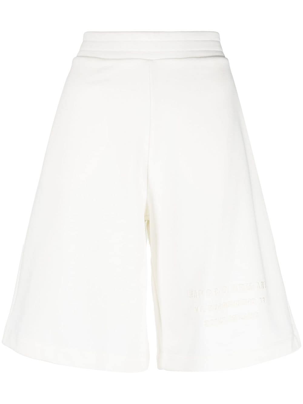 Emporio Armani embossed-logo track shorts - White von Emporio Armani