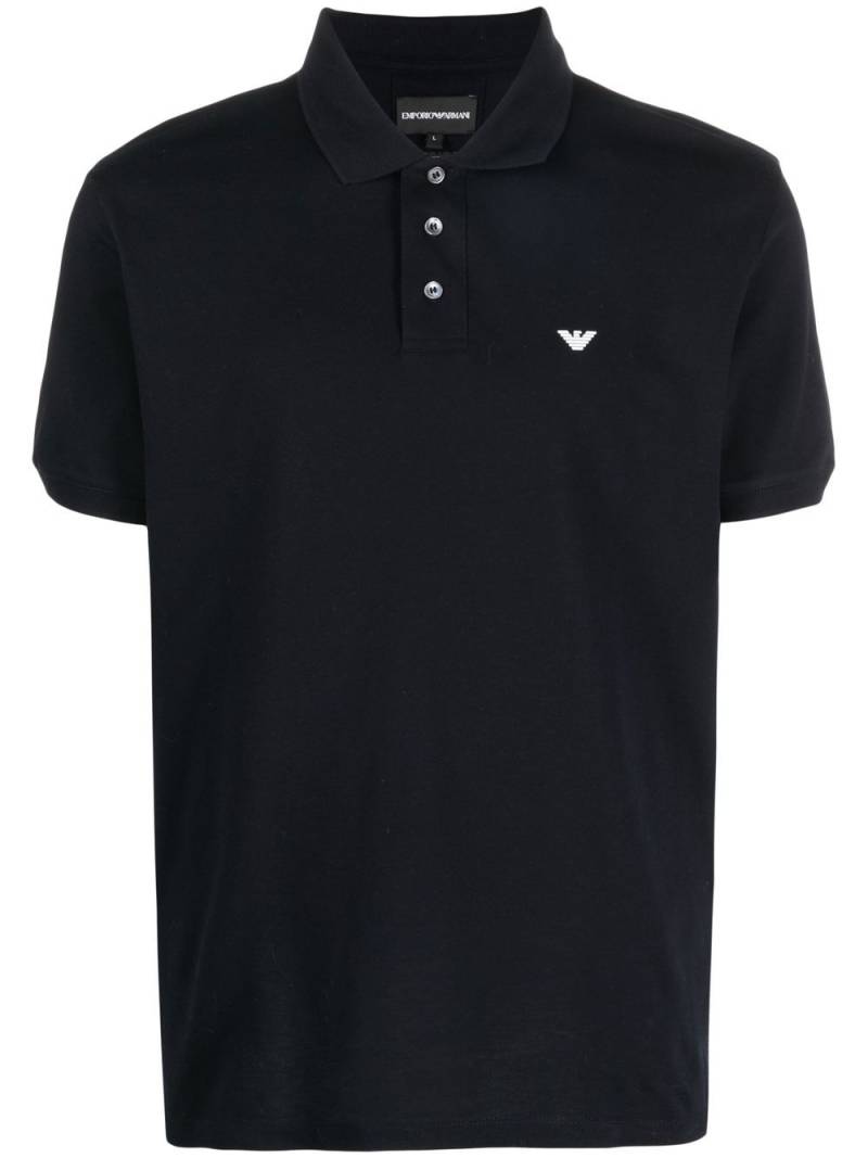 Emporio Armani embroidered chest logo polo shirt - Blue von Emporio Armani