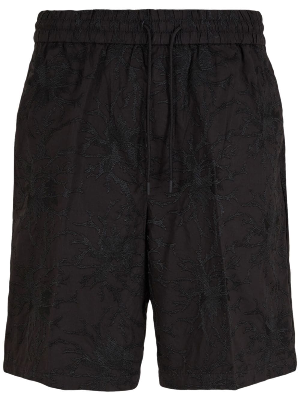 Emporio Armani embroidered cotton track shorts - Black von Emporio Armani