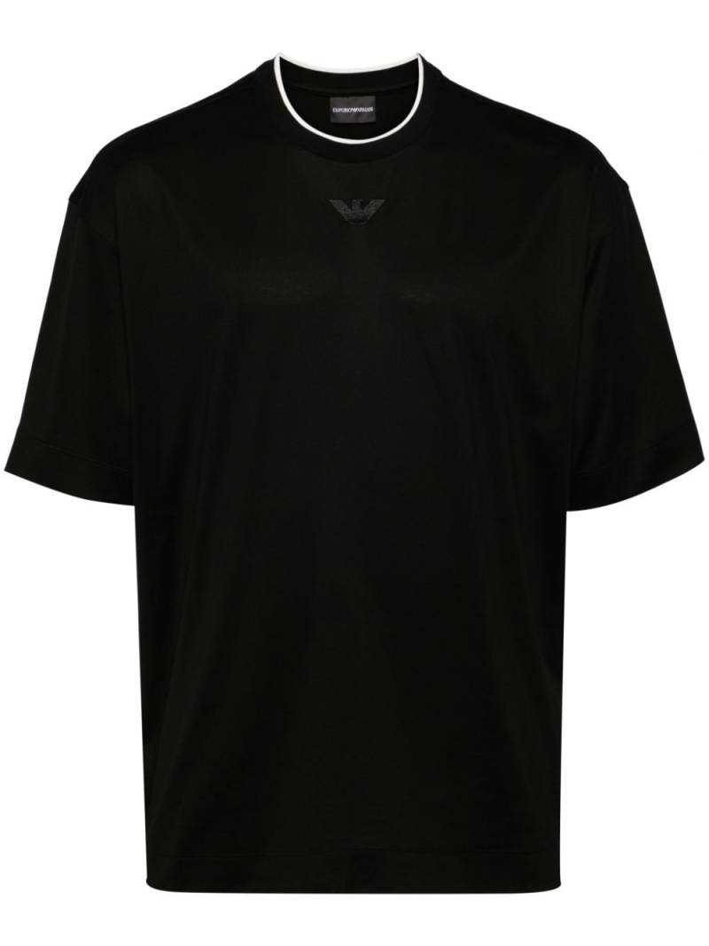 Emporio Armani embroidered logo T-shirt - Black von Emporio Armani