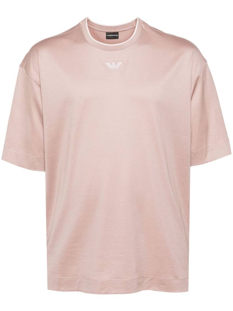 Emporio Armani embroidered logo T-shirt - Pink von Emporio Armani