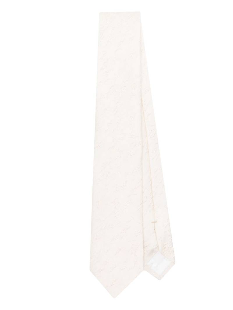 Emporio Armani embroidered satin tie - Neutrals von Emporio Armani