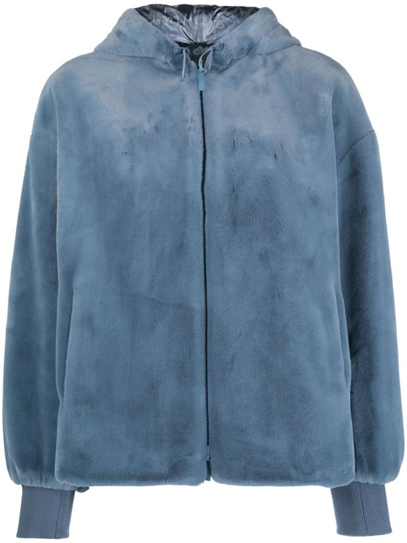 Emporio Armani faux-fur reversible hooded jacket - Blue von Emporio Armani