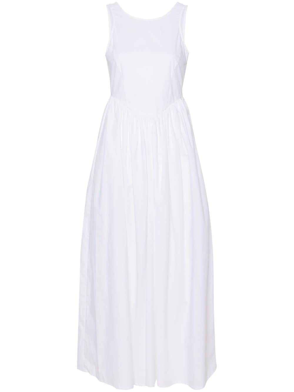 Emporio Armani flared cotton maxi dress - White von Emporio Armani