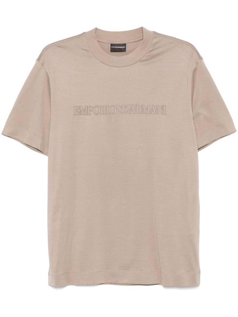 Emporio Armani flocked-logo T-shirt - Neutrals von Emporio Armani