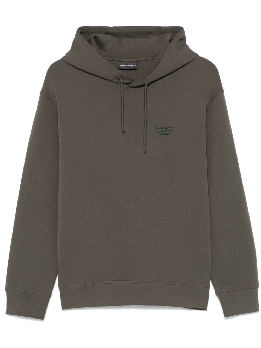 Emporio Armani flocked-logo hoodie - Green von Emporio Armani