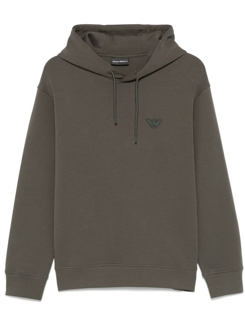 Emporio Armani flocked-logo hoodie - Green von Emporio Armani