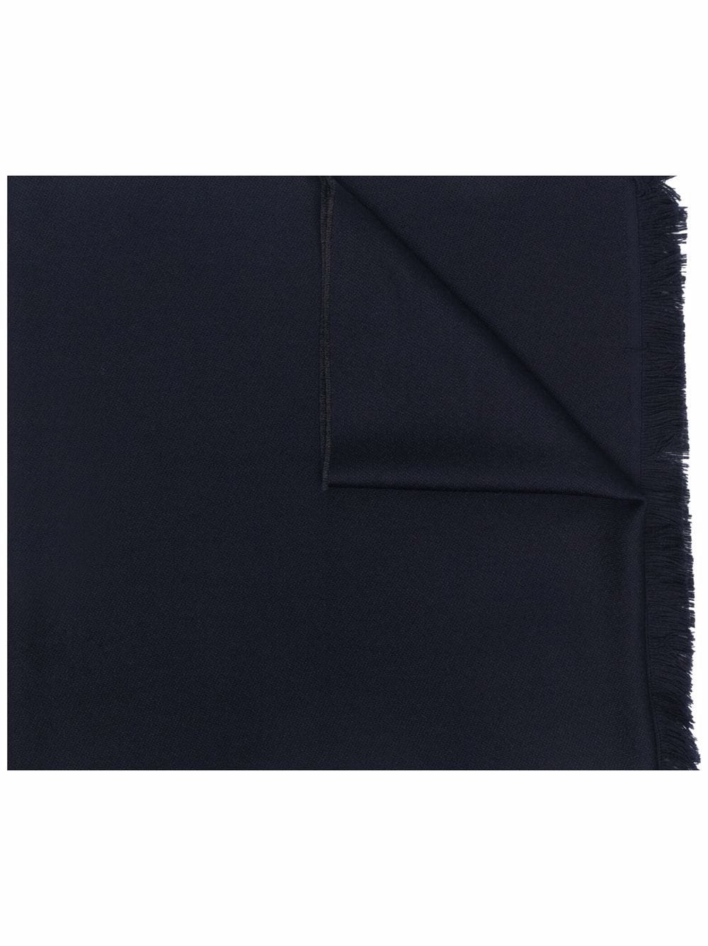 Emporio Armani frayed-hem wool scarf - Blue von Emporio Armani