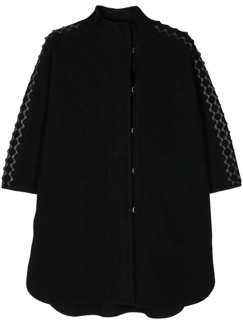 Emporio Armani geometric-appliqué cape - Black von Emporio Armani