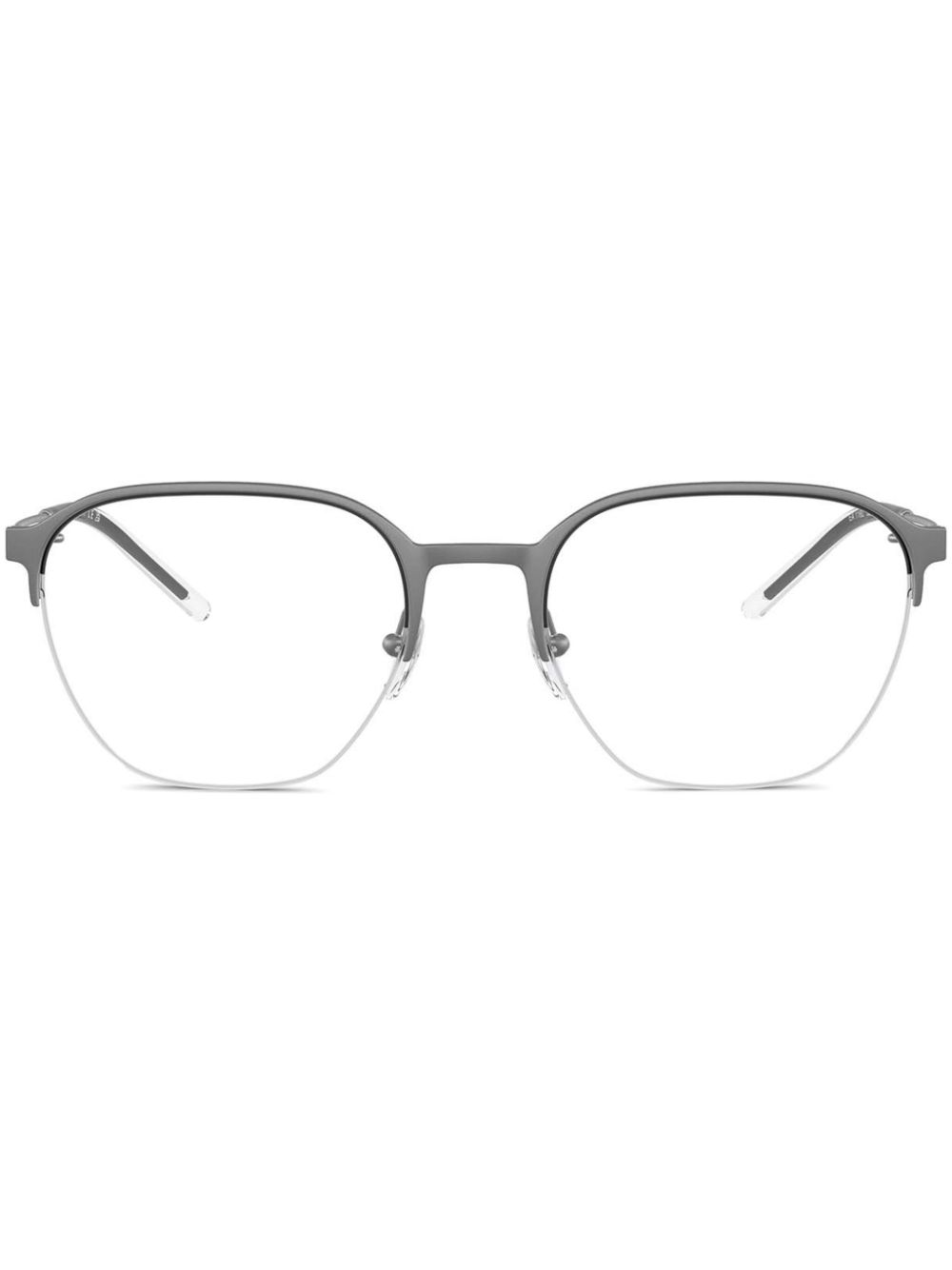 Emporio Armani geometric-frame glasses - Grey von Emporio Armani