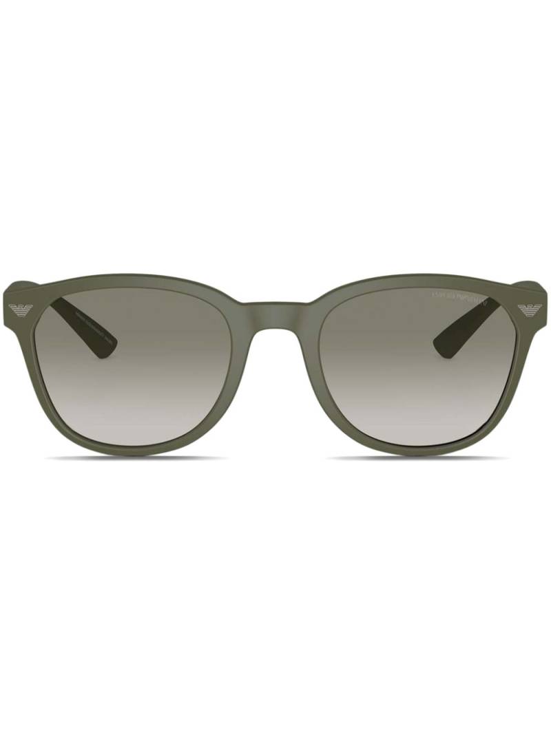 Emporio Armani geometric-frame sunglasses - Green von Emporio Armani