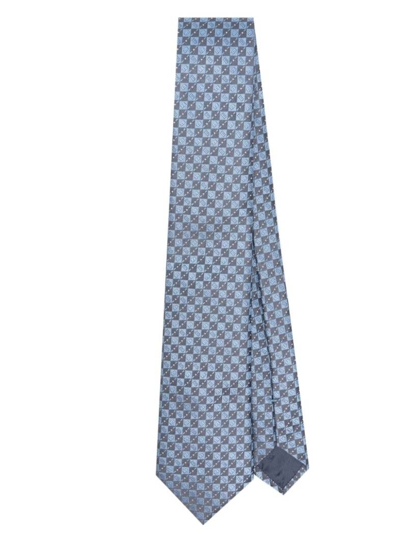 Emporio Armani geometric-pattern silk tie - Blue von Emporio Armani