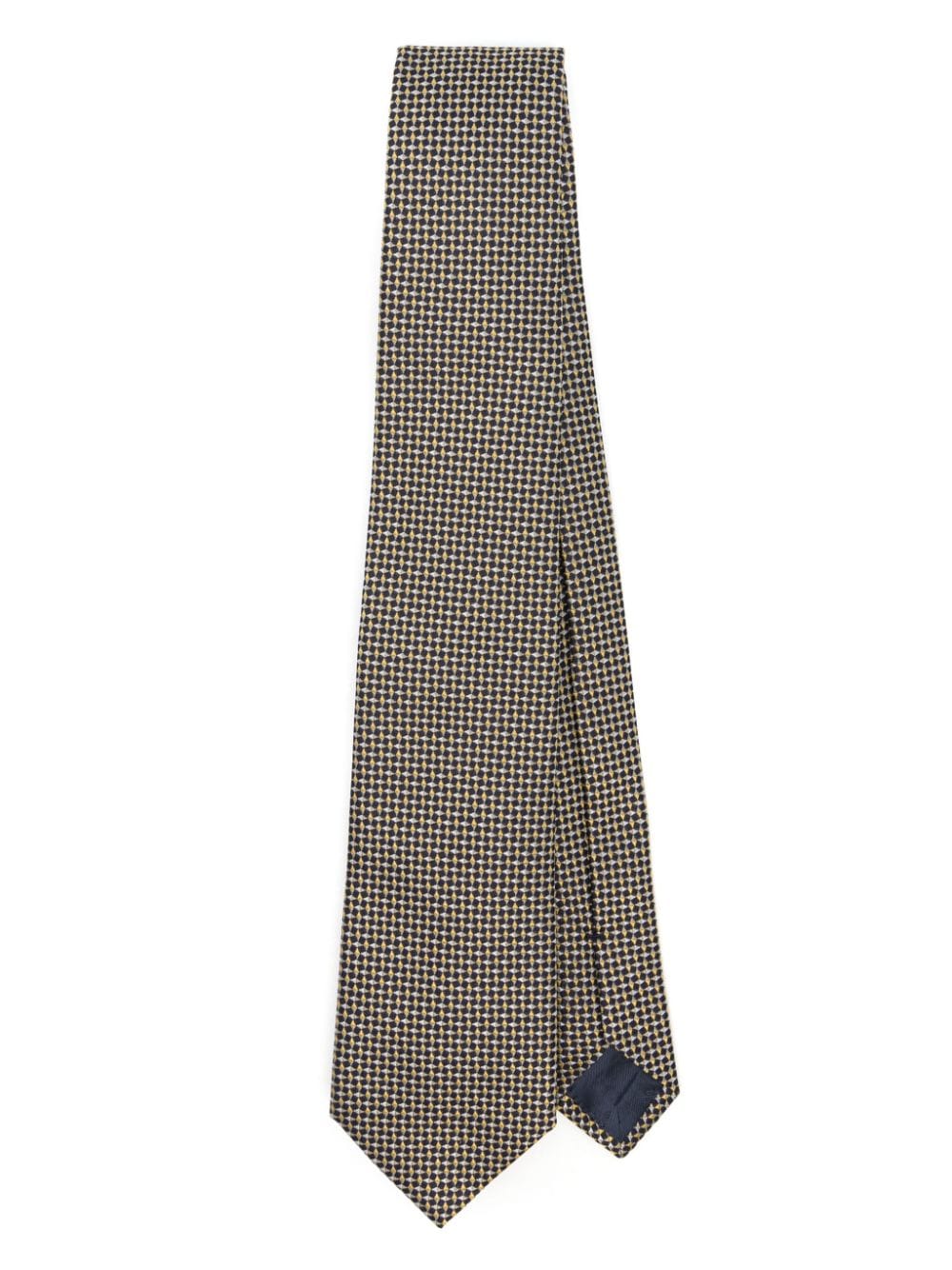 Emporio Armani geometric-pattern silk tie - Yellow von Emporio Armani