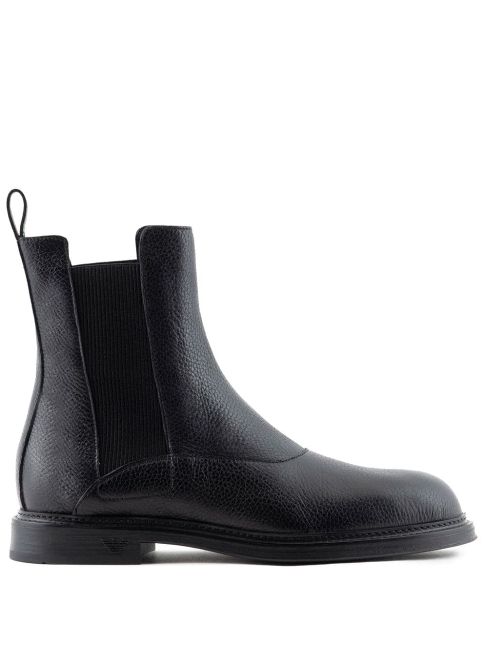 Emporio Armani grained leather ankle boots - Black von Emporio Armani