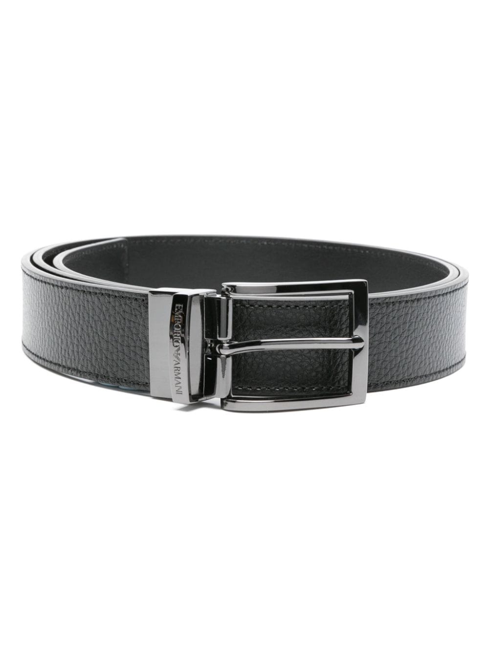 Emporio Armani grained leather belt - Black von Emporio Armani