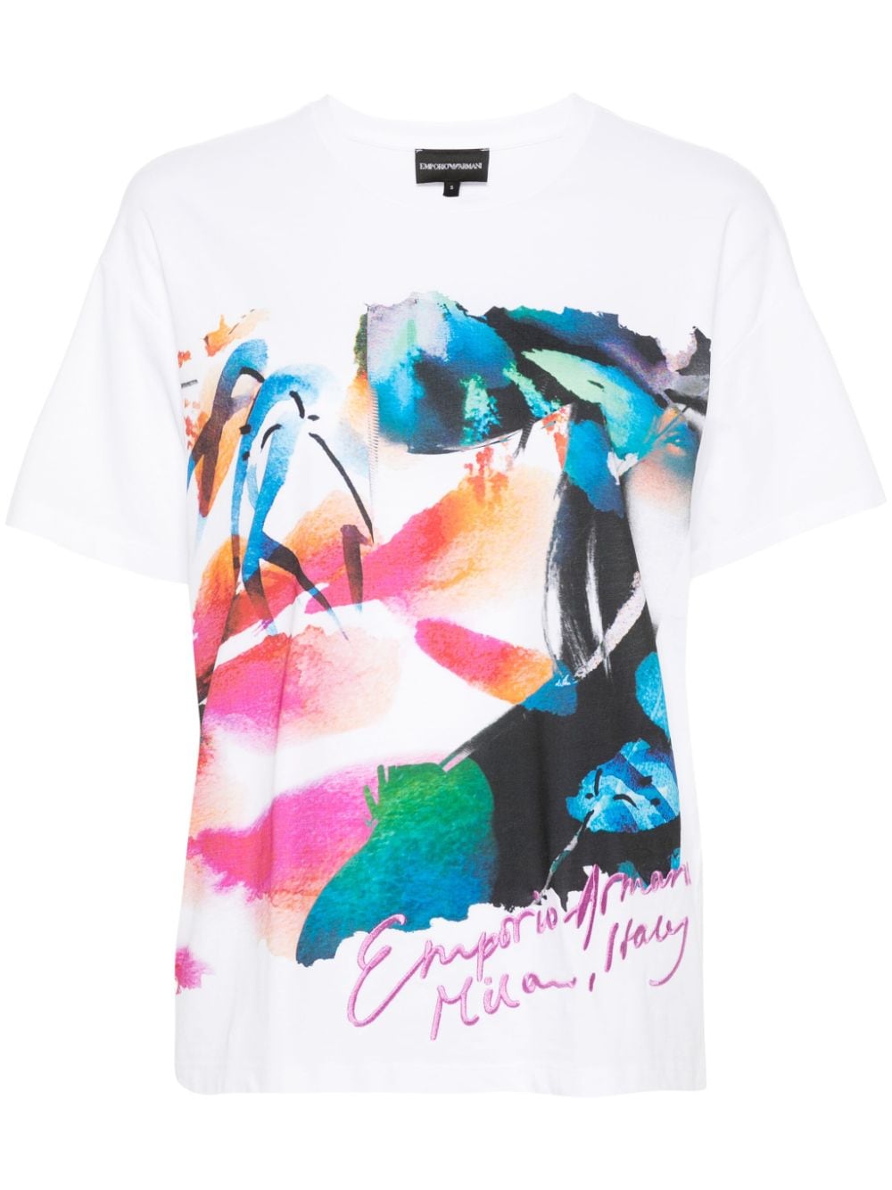 Emporio Armani graphic-print T-shirt - White von Emporio Armani