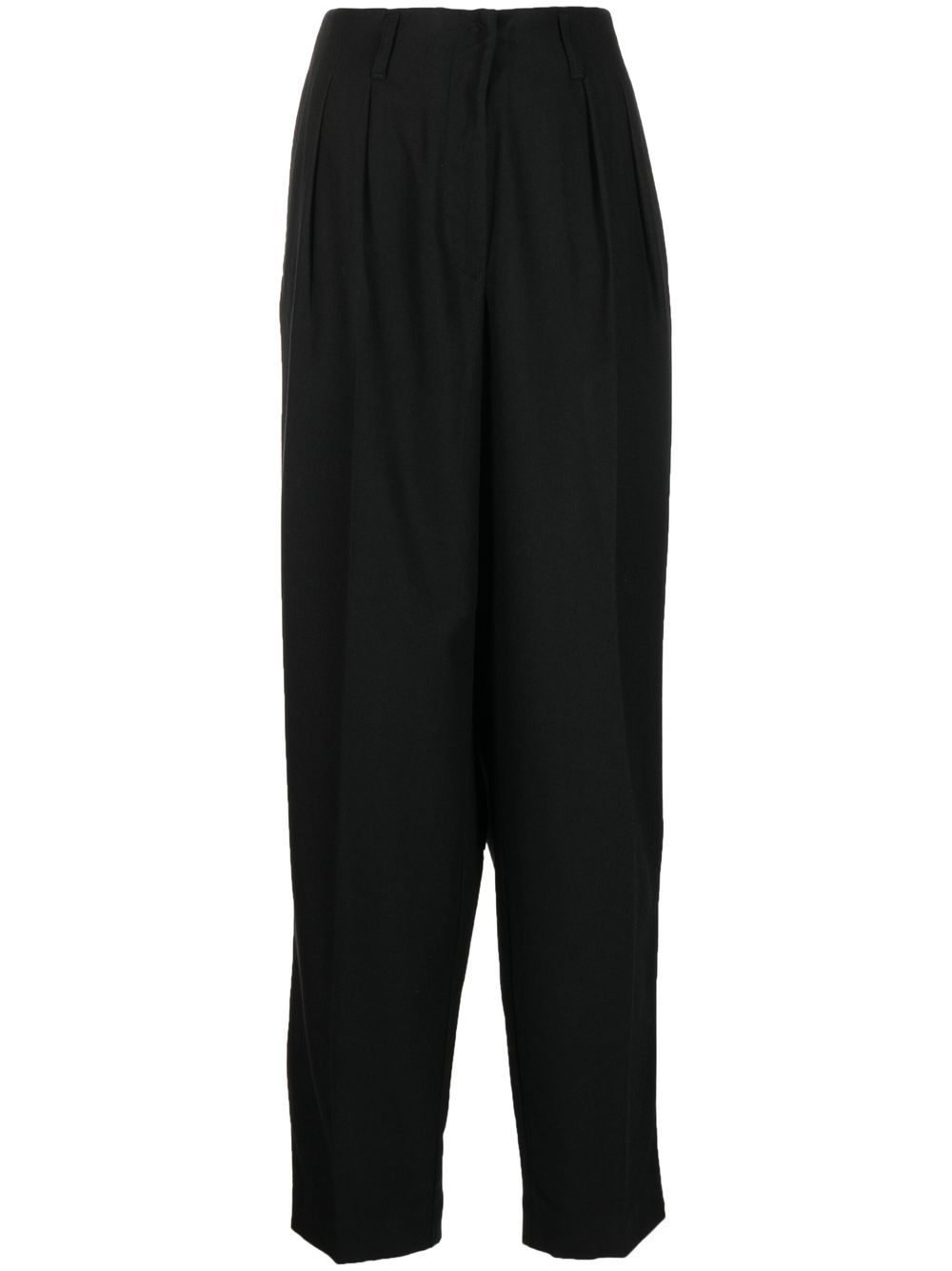 Emporio Armani high-waisted straight-leg trousers - Black von Emporio Armani