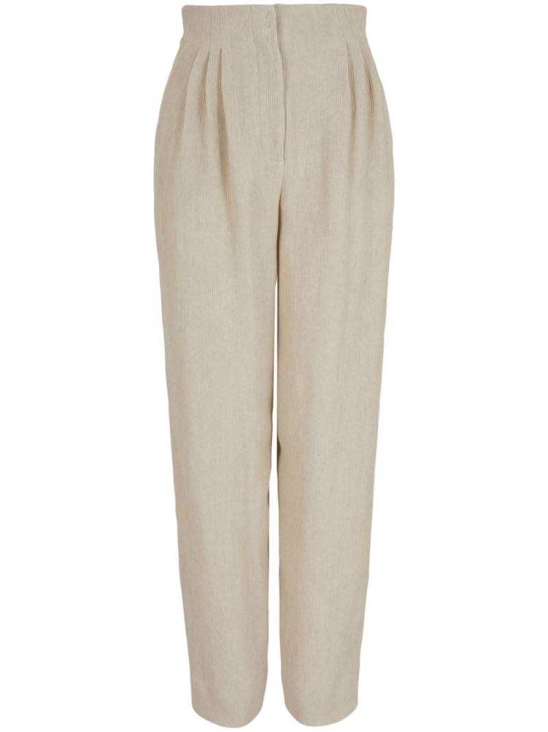 Emporio Armani high-waisted straight-leg trousers - Neutrals von Emporio Armani