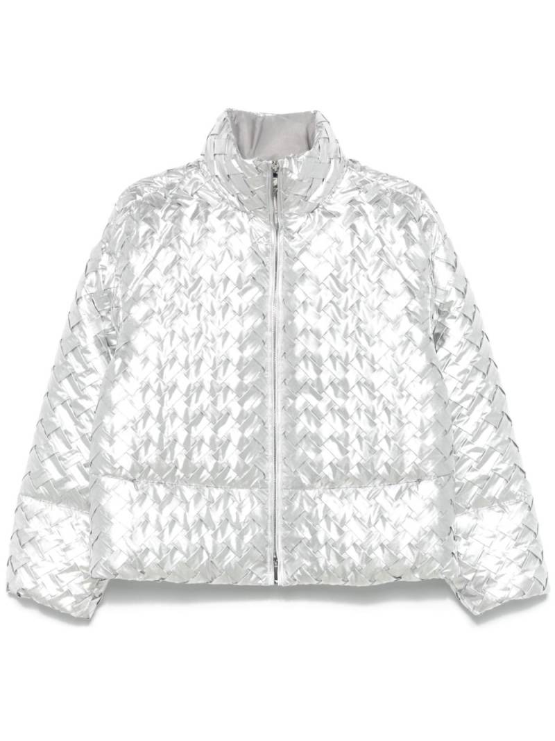 Emporio Armani interwoven puffer jacket - Silver von Emporio Armani