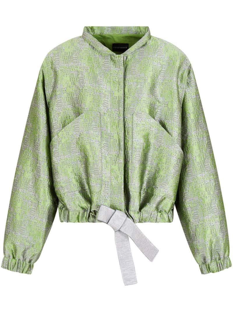 Emporio Armani jacquard bomber jacket - Green von Emporio Armani