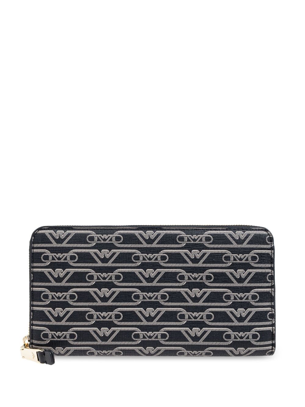 Emporio Armani jacquard-print zipped wallet - Black von Emporio Armani